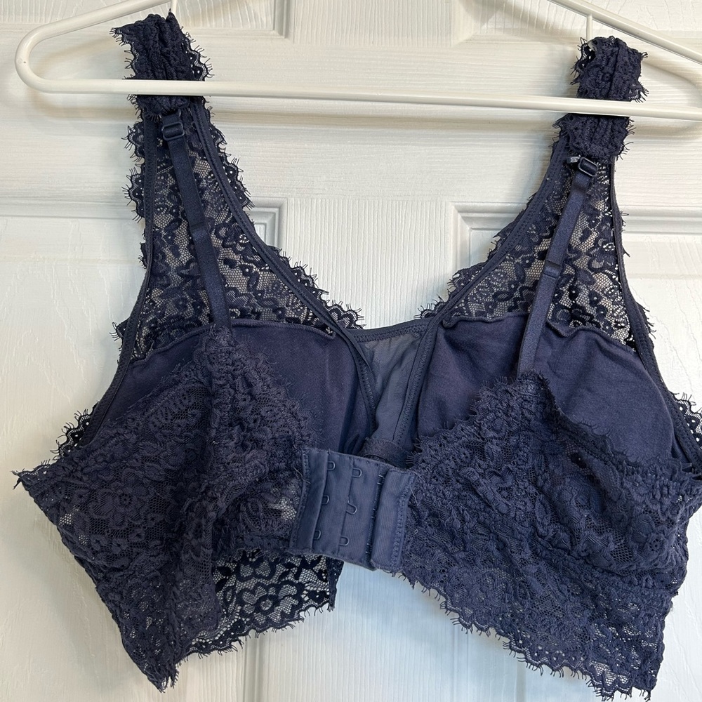 Wireless Lace Bra - Navy - Picture 8 of 12